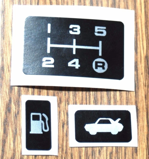 TOYOTA MR2 MK1 Gear Shift Plate Sticker, Boot Lever & Fuel Flap