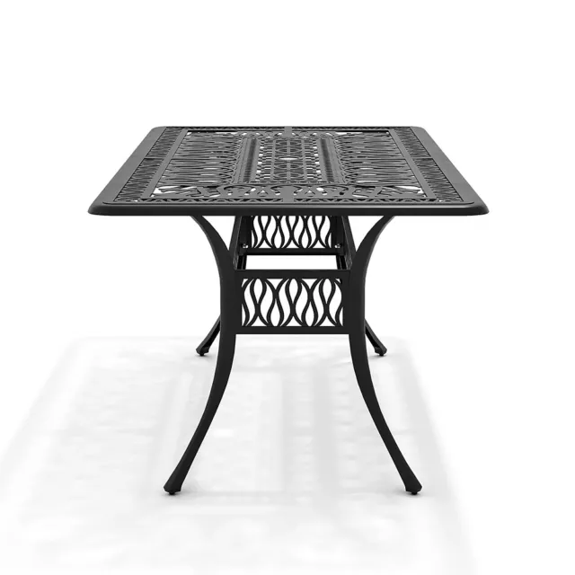Victorian Style Cast Aluminium Table 150CM Rectangle Garden Bistro Dining Tables 3