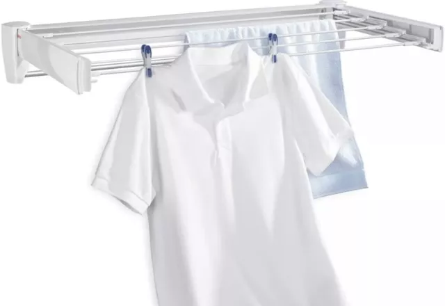 Leifheit Telegant 36 Protect + Wall-Mounted Towel Rack, Foldaway Clothes Airer