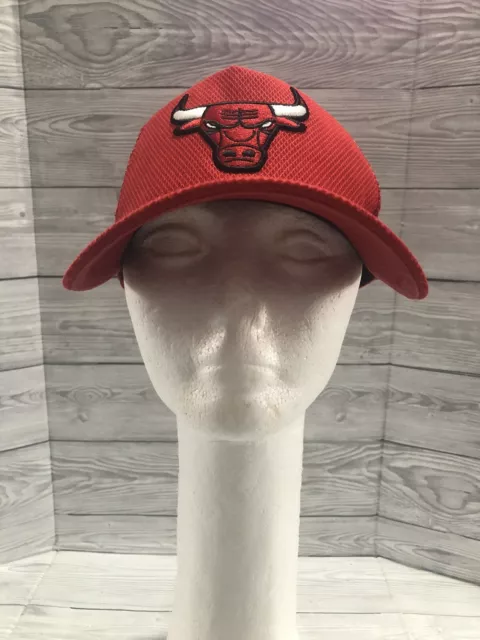 New Era Chicago Bulls Logo Adjustable Baseball Trucker Cap Hat Red