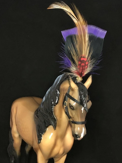 Custom Traditional Breyer Or Peter Stone Horse Tack Black & Gold Circus Halter
