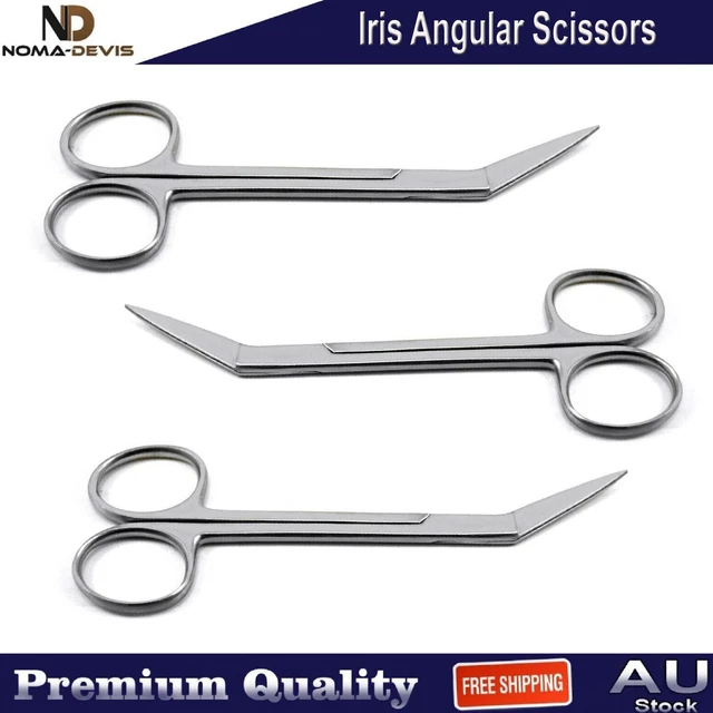 3-Pack Curved Iris Scissors 4.5" - Surgical, Dental, Veterinary Sharp/Sharp Instrument