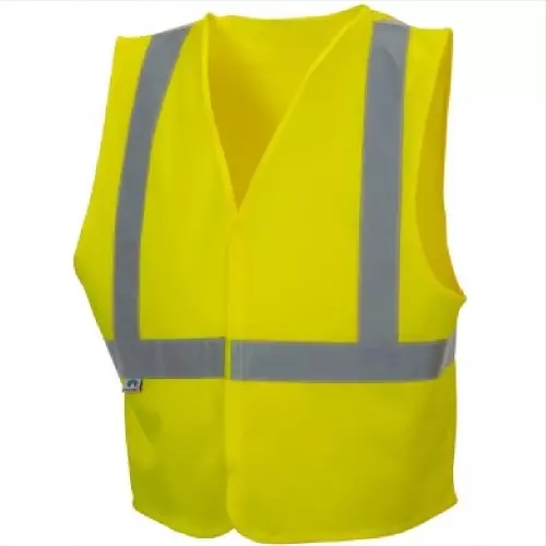 Pyramex RVHL2910 Series Class 2 Lightweight High Visibility Lime Safety Vest