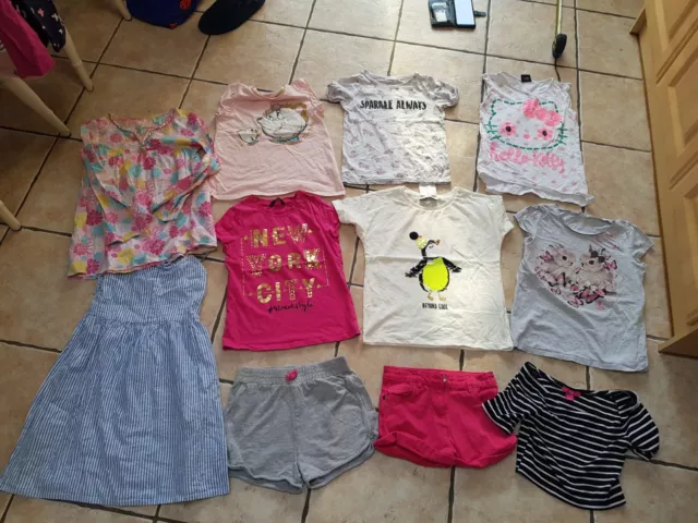11 Items Girls Summer TOPS, Shorts, Dress Clothes Bundle Age 8-9 Years Next GAP