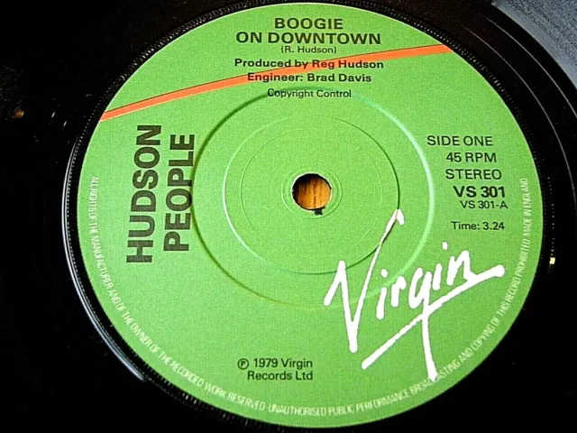 Hudson People - Boogie On Downtown  7" Vinyl (Ex)