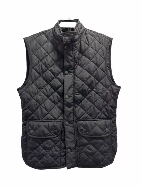 Barbour Lowerdale Gilet Quilted Full Zip Snap Button Cargo Vest Medium Outdoors