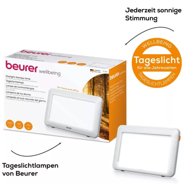 Beurer Tageslichtlampe TL 20 Lichtstärke 10000 Lux LED  Medizinprodukt 16 x 8 cm