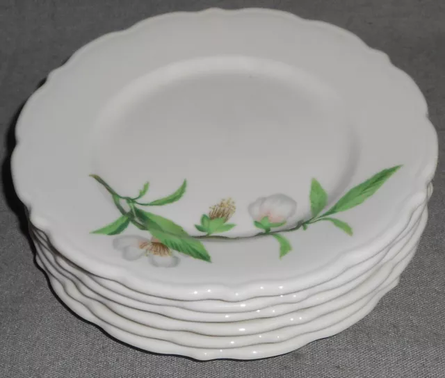 Set (6) Syracuse Restaurant China PARK LANE PATTERN 7 3/8"  Dessert/Pie Plates 3