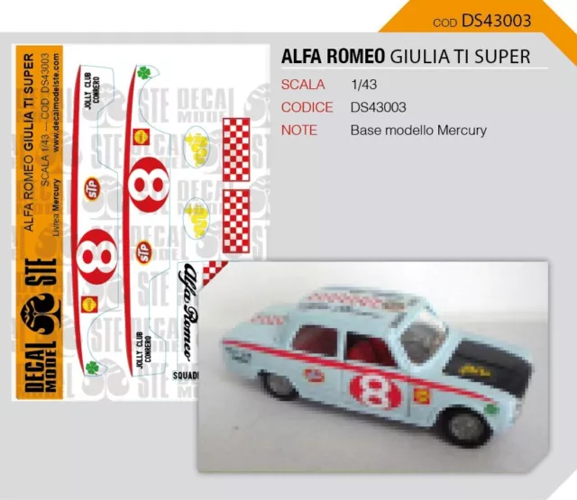 Alfa Romeo Giulia Super Ti - Mercury - Decal - 1/43