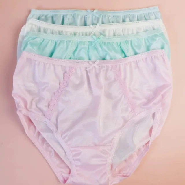 Lot 6 12 Hi-Cut Women's PLUS Size Nylon Briefs Panties Girdle #699X S M L  XL 2X