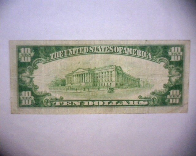 1934 $10 Federal Reserve Note LIME GREEN SEAL & SERIAL #   🌟VERY NICE🌟 3