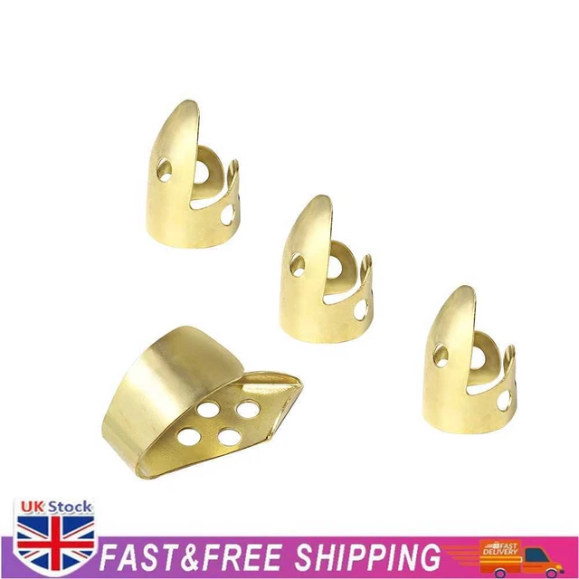 Adjustable 3 Finger Picks + 1 Thumb Pick Acoustic Guitar Banjo Pick (Gold)