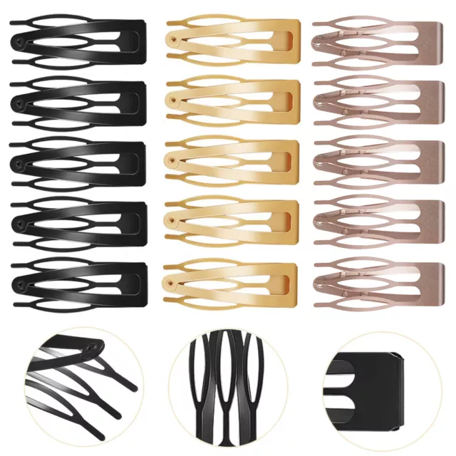 10Pcs Double-grip Hair Clips Metal Snap Barrettes Hair Styling Tool for Women