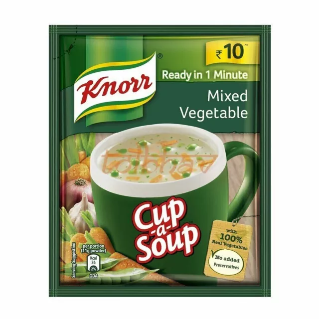 10 Pack of Knorr Cup A Soup Instant Mix Vegetable Soup 9.5g each New