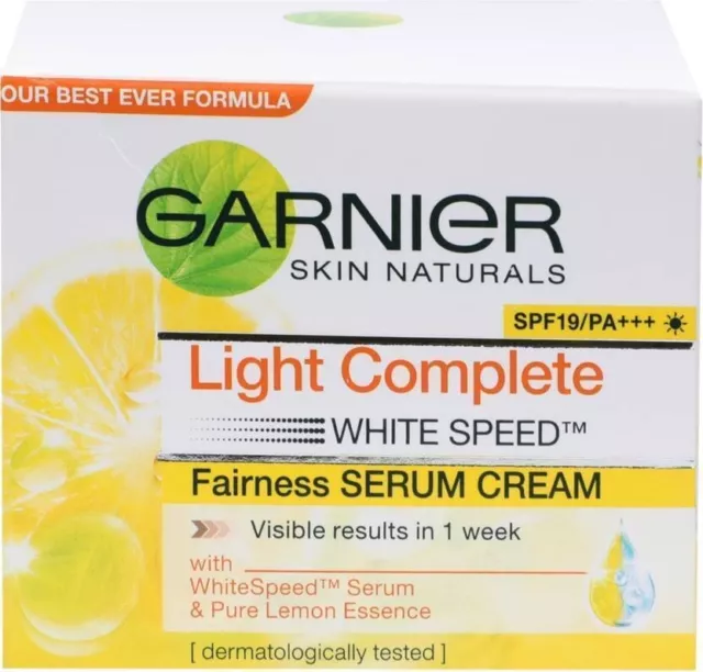 Garnier Light Complete White Speed Whiteness Cream Serum 40 gm free shipping