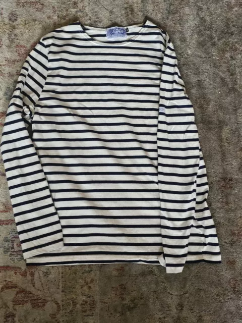 Breton Shirt Company Club De Mer Classic Striped Shirt White With Navy Stripes