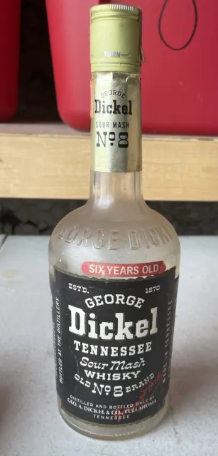 vintage george dickel no 8 bottle sour mash Empty