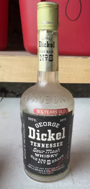 vintage george dickel no 8 bottle sour mash Empty