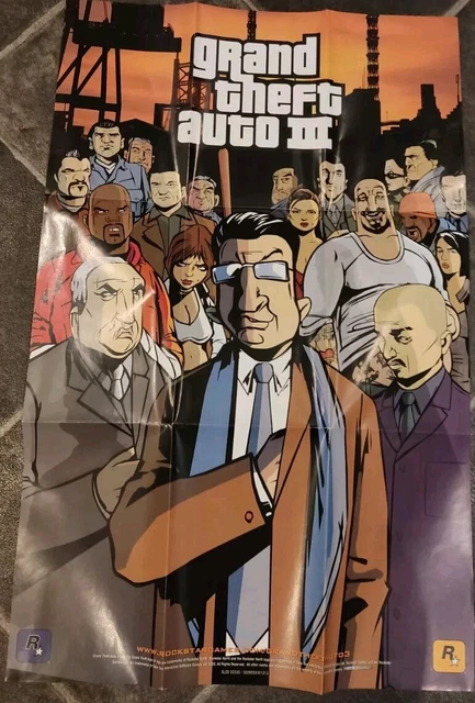 GRAND THEFT AUTO III 3 Poster e Mappa Doppia Faccia Ufficiale Rockstar ...