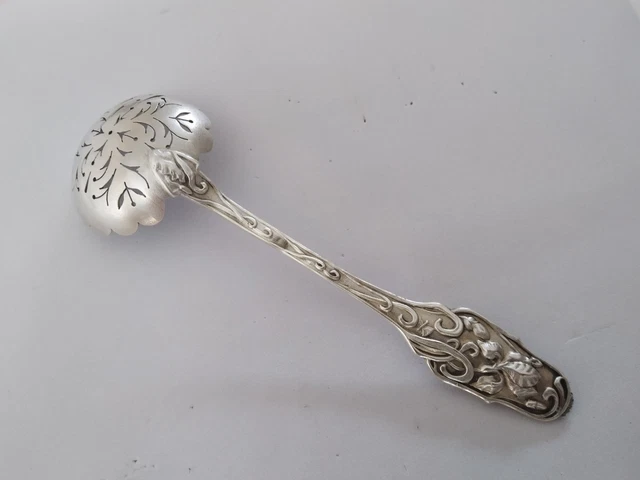 Cuillère à Sucre Saupoudreuse Art Déco – Métal Argenté, France, 13,5cm