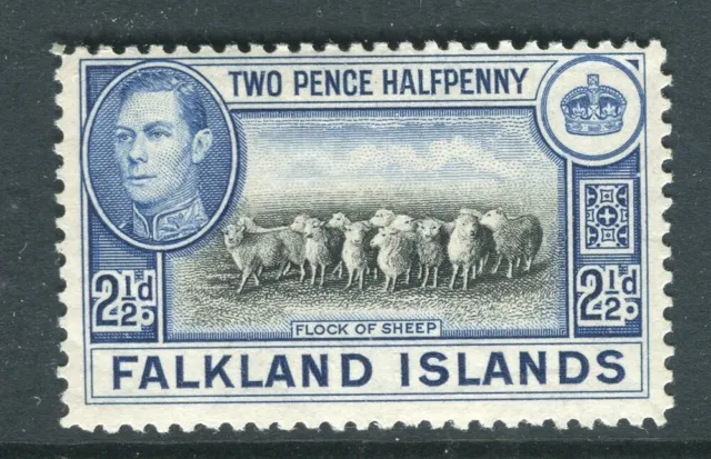 FALKLANDS; 1938 early GVI Pictorial issue Mint hinged Shade of 2.5d. value