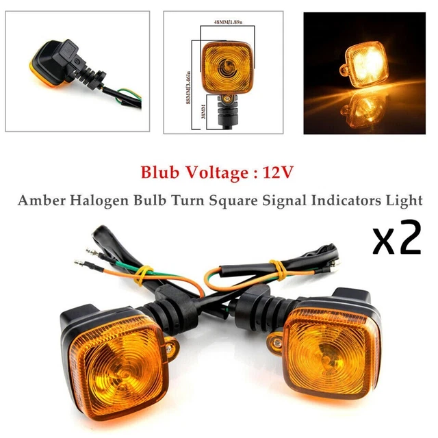2*Motorcycle Universal Amber Halogen Bulb Turn-Signal Indicators Light Blinker