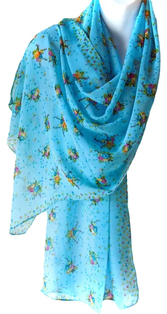 Lightweight Flower Print Scarf - 160 x 50cms -2 for LESS than $12.50 - AU Seller