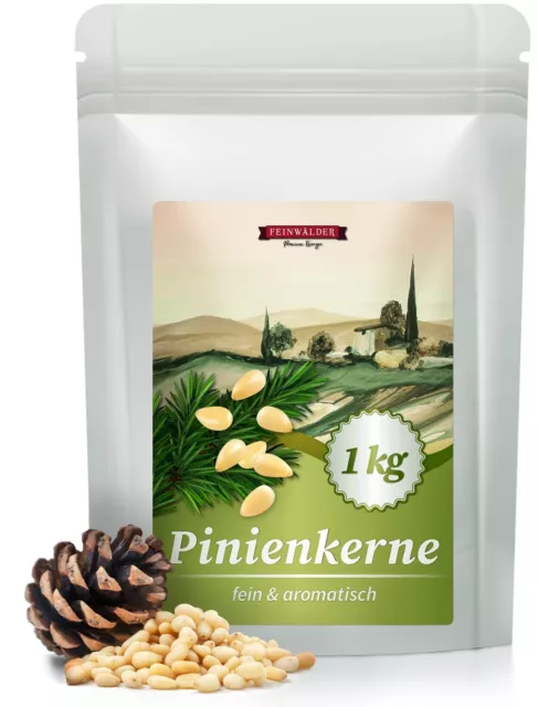 Feinwälder® Pinienkerne  1 kg unbehandelt und naturbelassen, wiederverschließbar