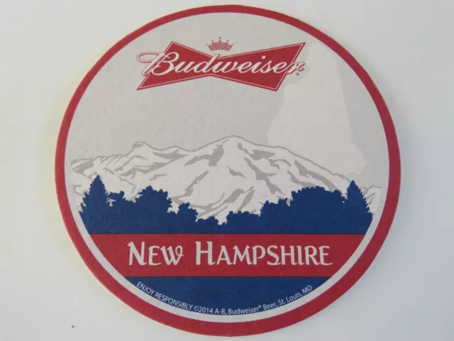Beer Collectible Coaster ANHEUSER BUSCH Budweiser Bud Light ~^~ NEW HAMPSHIRE