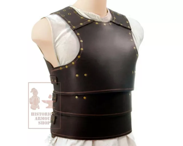 Leather Armor Medieval Basic Brown Body Cuirass larp Cosplay Costume SCA Props