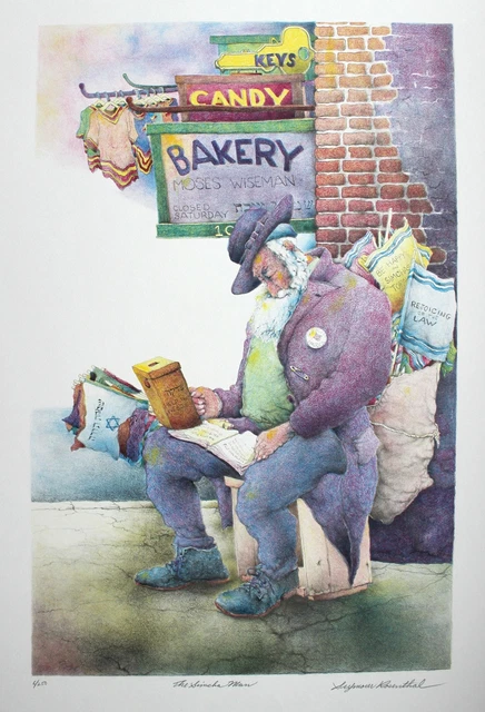 Seymour Rosenthal, The Simcha Man, Lithograph, signed and numbered in pencil Seymour Rosenthal, The Simcha Man, Lithograph, signed and numbered in pencil