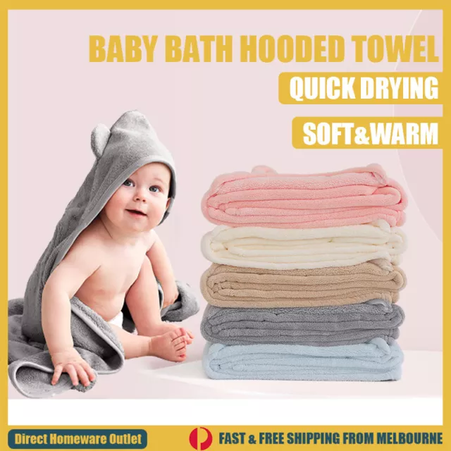 Infant Baby Hooded Towel Soft Bath Towel Flannel Blanket Bath Cute Bathrobe