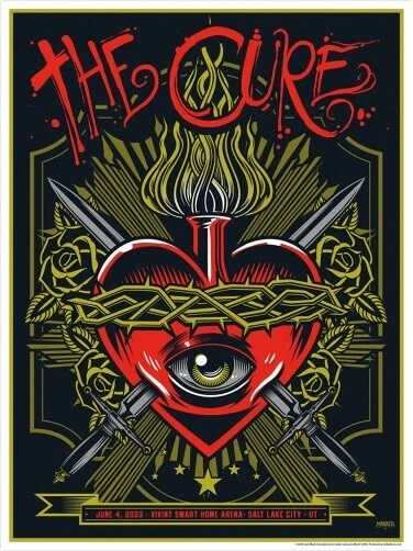 THE CURE Official Screenprint Poster 1ST EDITION Salt Lake City 6/4/2023 Maxx242