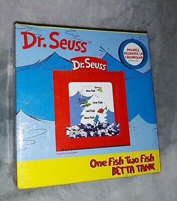 Whimsical DR SEUSS One Fish Two Fish Betta Square Tank  New in Box