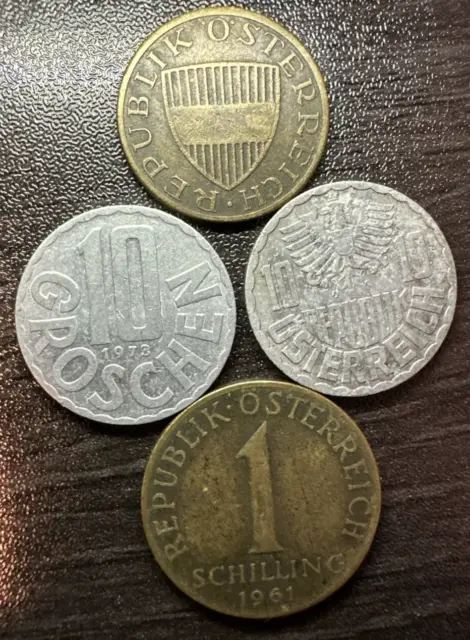 Austria - Coin - 1 - Schilling - 50 - 10 - Groschen - 1961-1973 - Free Shipping