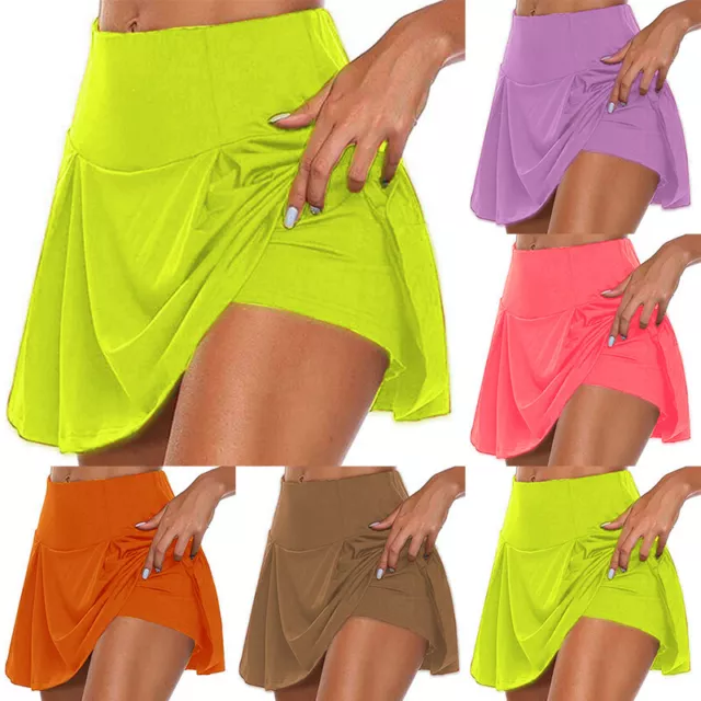 Womens Wide Band Swim Skirt Skort Tankini Bottoms Bikini Beach Swimwear Swimsuit