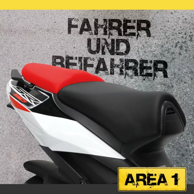 Aprilia SR 50 R / FACTORY Sitzbezug Set - Schwarz / Rot