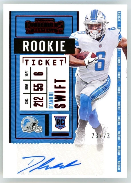 2020 Contenders Rookie Ticket Red Variation Auto 23/23 D'Andre Swift RC #115 SSP