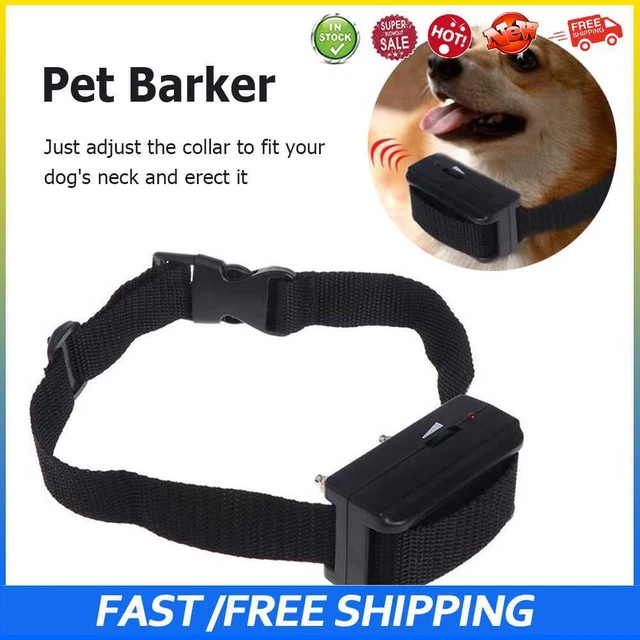 #b Cuello de entrenamiento ultrasónico para perros anti ladridos con control de voz para mascotas (negro)