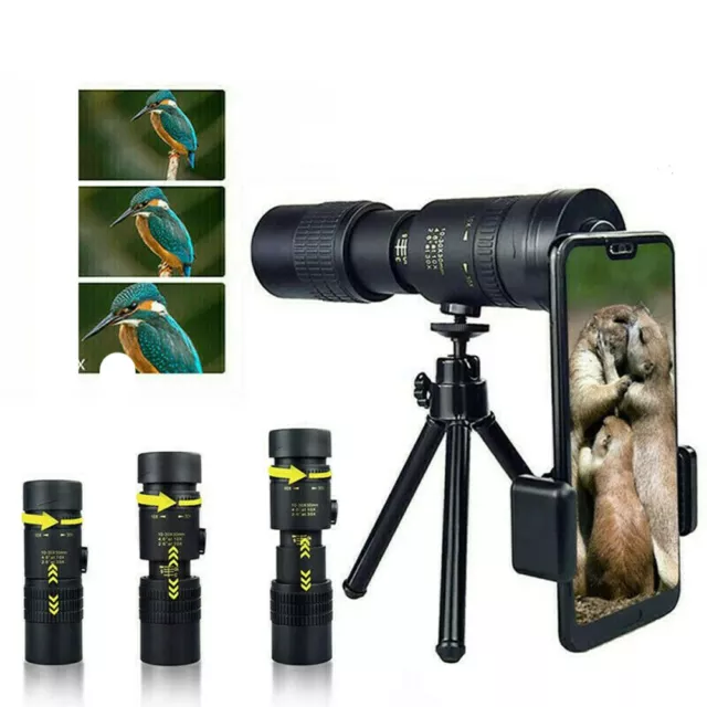 10-300X40mm 4K Super Telephoto Lens Zoom Monocular Telescope Night Waterproof 'F