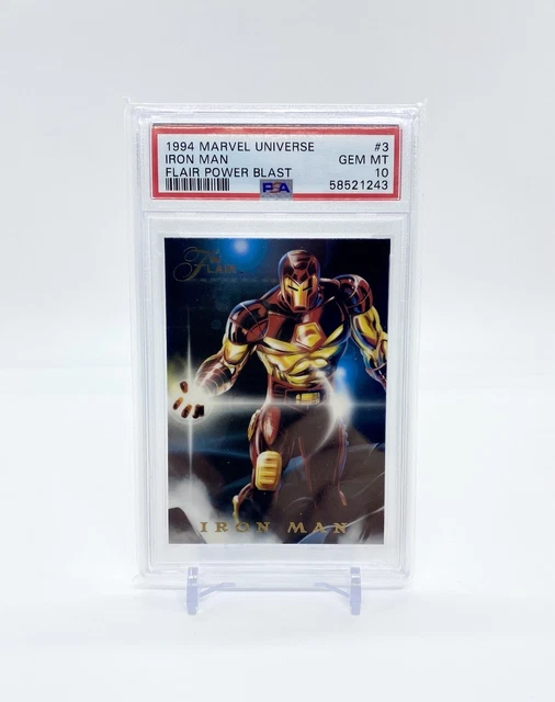 Iron Man 1994 Marvel Universe Annual Flair Power Blast Card #3 - PSA 10 (Pop 7)