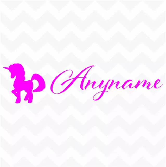 Unicorn personalised custom name decal child nursery wall door device bedroom