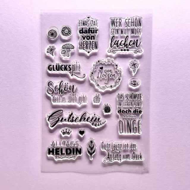 Stamp set, transparent silicone stamps, clearstamps birthday sayings pictures 3