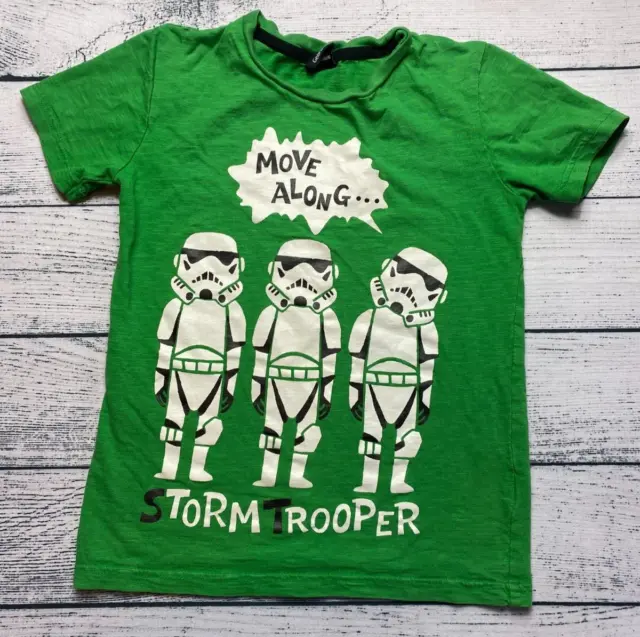 Boys 8-9 Years T-Shirt Star Wars Short Sleeve Green George 521