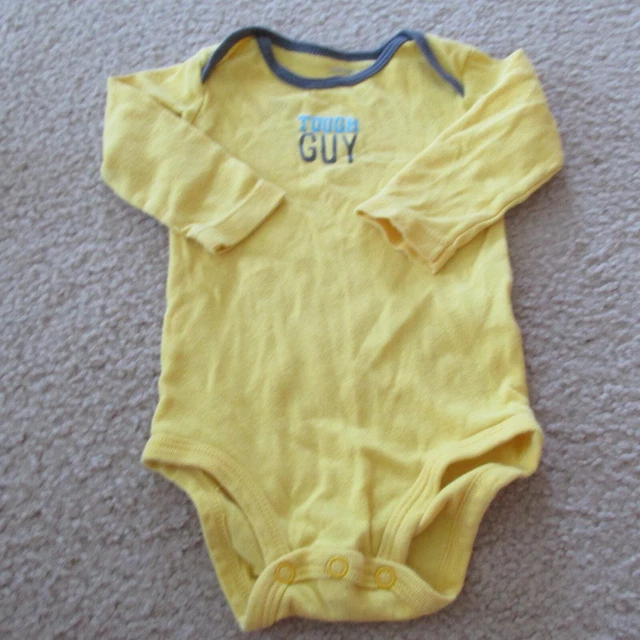 Carters Baby Boy Bodysuit Pants Truck Outfit 6M Yellow Gray Tough Guy Infant 2