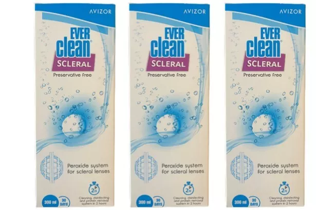 Avizor Ever Clean Scleral Contact Lens Solution Preservative Free - Pack of 3