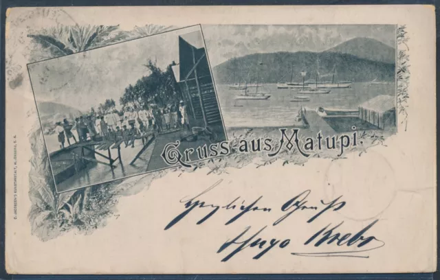 DNG Adler EF AK Gruss aus Matupi 1899 Neu-Guinea Zweiglinie Attest (S21184)