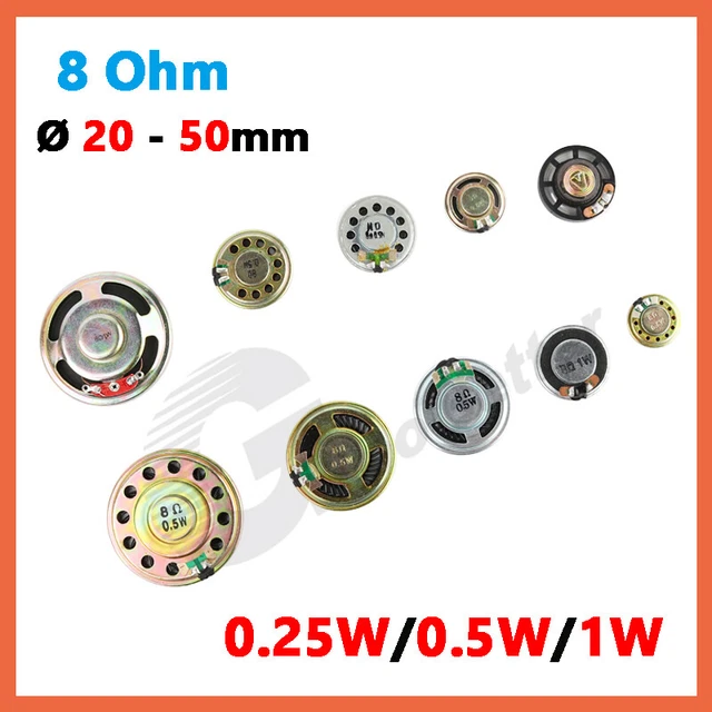 Altoparlante Extra Sottile 8 Ohm - 0.25/0.5/1W - Diametro 20-50mm Per Progetti