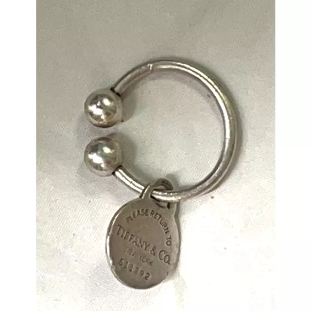 TIFFANY & CO. Silver 925 Keychain Please Return to Tiffany Tag - 2001 - Vintage