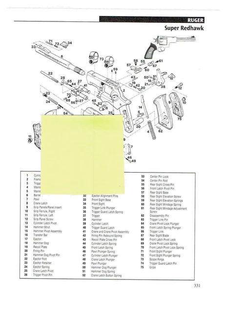 RUGER SUPER REDHAWK Revolver, Lcp Pistol Exploded View/Parts List 2011 ...